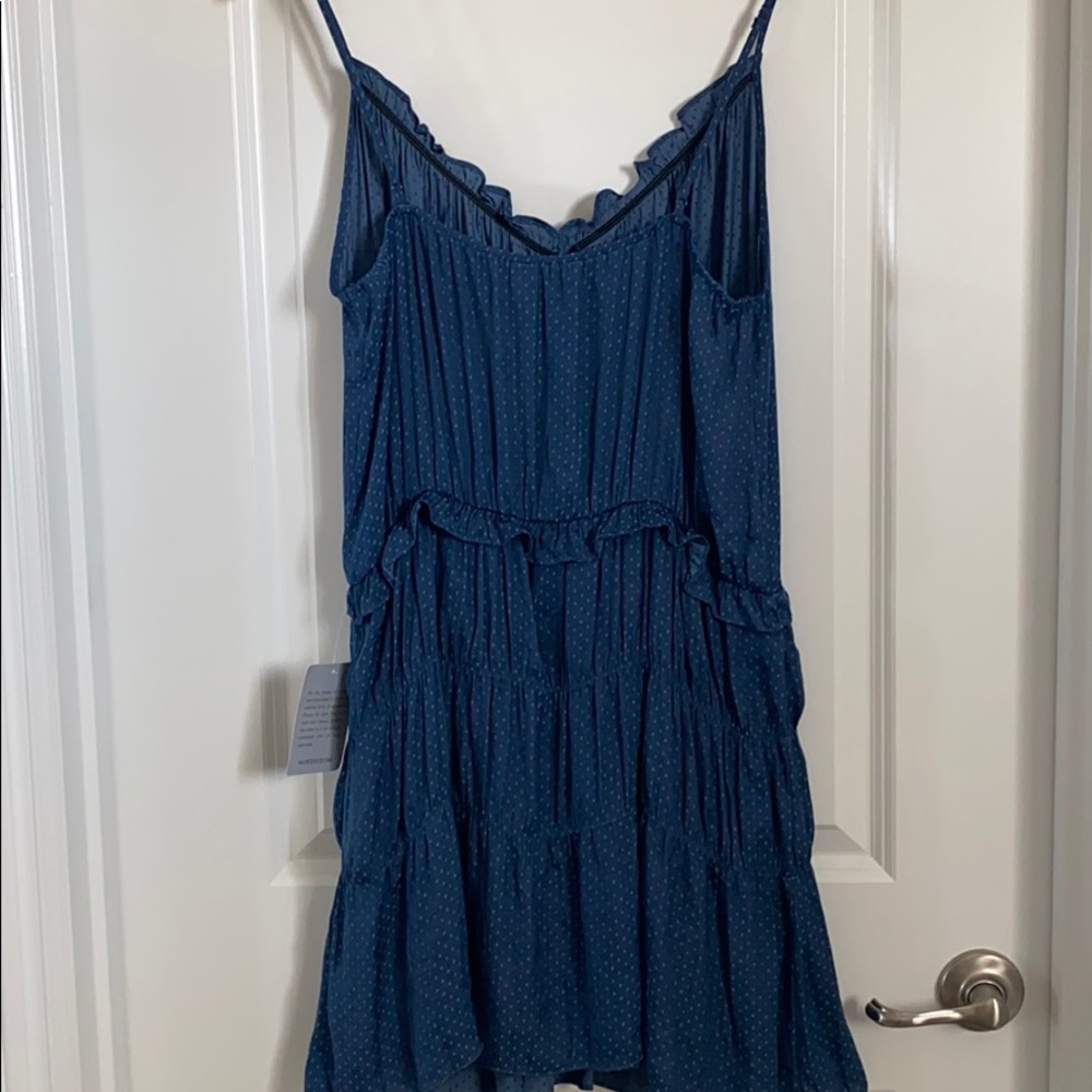 Blue dot jacquard dress - Picture 3 of 5